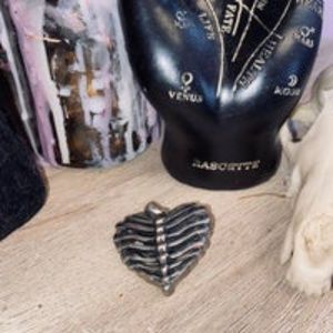 Emo Skeleton Heart Pendant